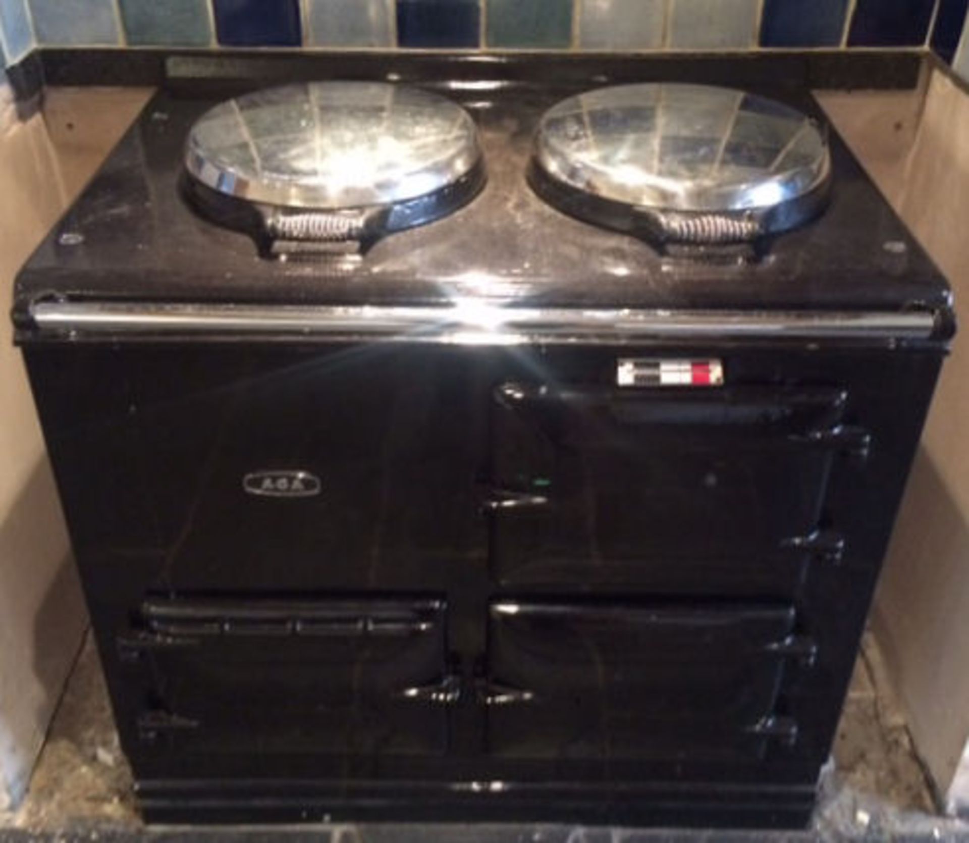 1 x Aga 2-Oven Gas Range Cooker - Cast Iron With Black Enamel Finish - Preowned In Good Working Cond - Bild 7 aus 10