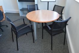 1 x Office Meeting Table With Four Chairs - Beech Wood Finish - CL400 - Ref 043 - Height 73 cms x