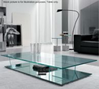 1 x CATTELAN "Kadir" Rectangular Glass Coffee Table - *See Condition Report* Dimensions: L:150 W:80