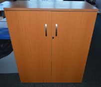 1 x Two Door Office Storage Cabinet With Contemporary Cherry Wood Finish - CL400 - Ref C000 - H120 x