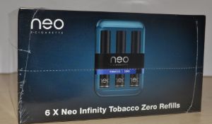 216 x Neo E-Cigarettes Neo Infinity Tobacco Zero Refill Packs - New & Sealed Stock - CL185 - Ref: DR