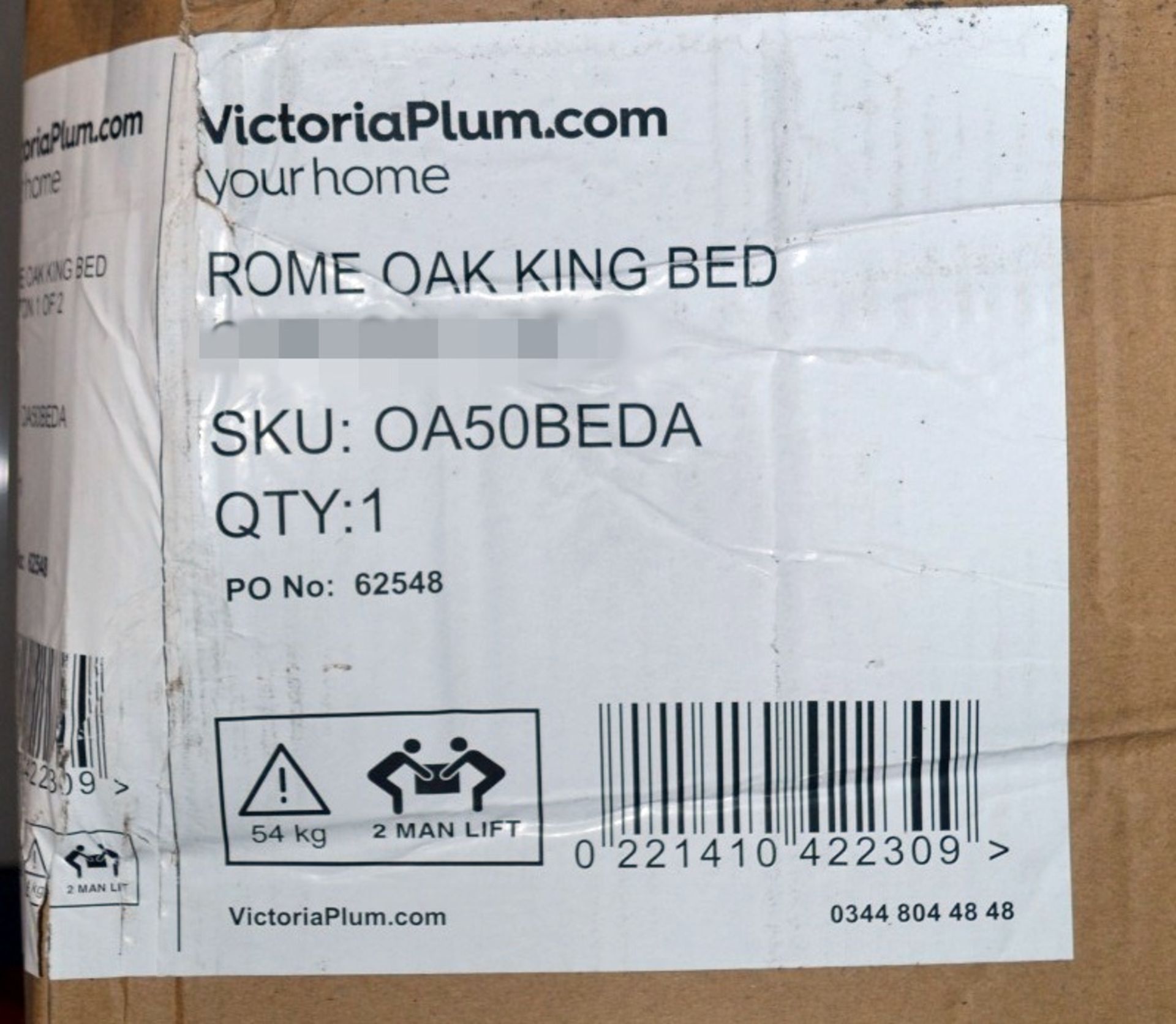 1 x Branded Rome Oak King Size Headboard And FootBoard - Unused With Original Box - Headboard - Image 4 of 4