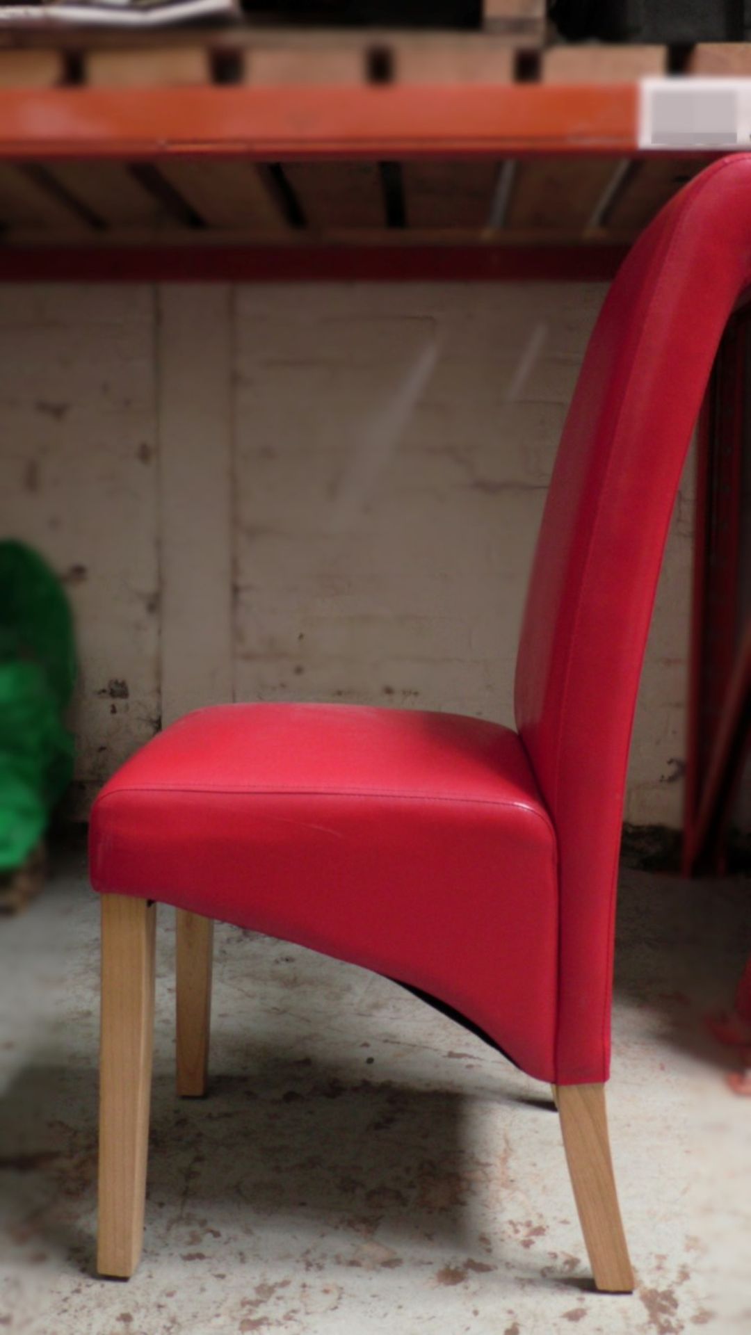 1 x Stylish Dining Room Chair In Soft Red Leather - 107cm x 47cm - Ref: WHI010 - Location: Altrincha - Image 3 of 3