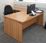1 x Babini Executives Office Desk With Pedestal and Swivel Chair - Attractive Beech Finish With