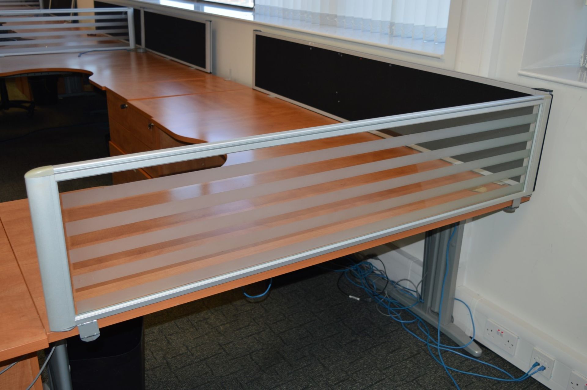 43 x Office Desk Dividing Partitions - High Quality Glass Dividers With Metal Frames and Desk Clamps