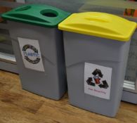 2 x Rubber Maid Recycling Bins - Cans and Plastic - Large Size - Excellent Condition - CL400 -