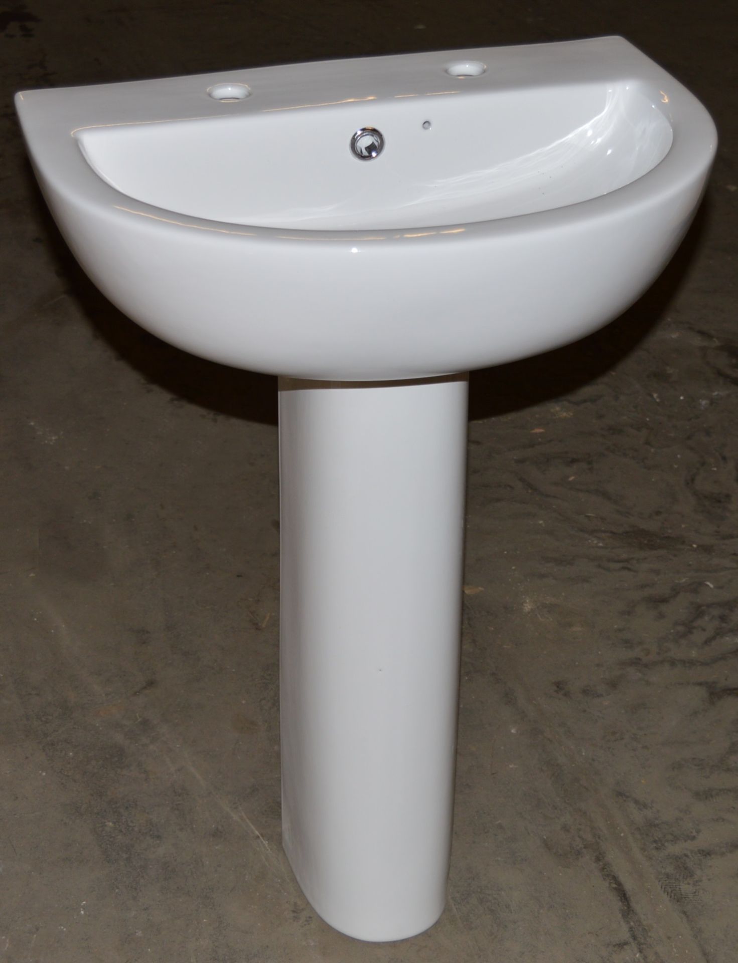 1 x Elena 550mm Sink Basin With Pedestal - Unused Stock - CL190 - Ref BOLT010 - Location: Bolton