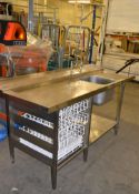 1 x Large Single Sink Unit - Large Draining Board, Draining Rack and Tap/Spray Combo - Approx.