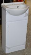 1 x White Gloss Bathroom Vanity Cabinet With Sink Basin - 400mm Width - New and Unused Stock - CL190