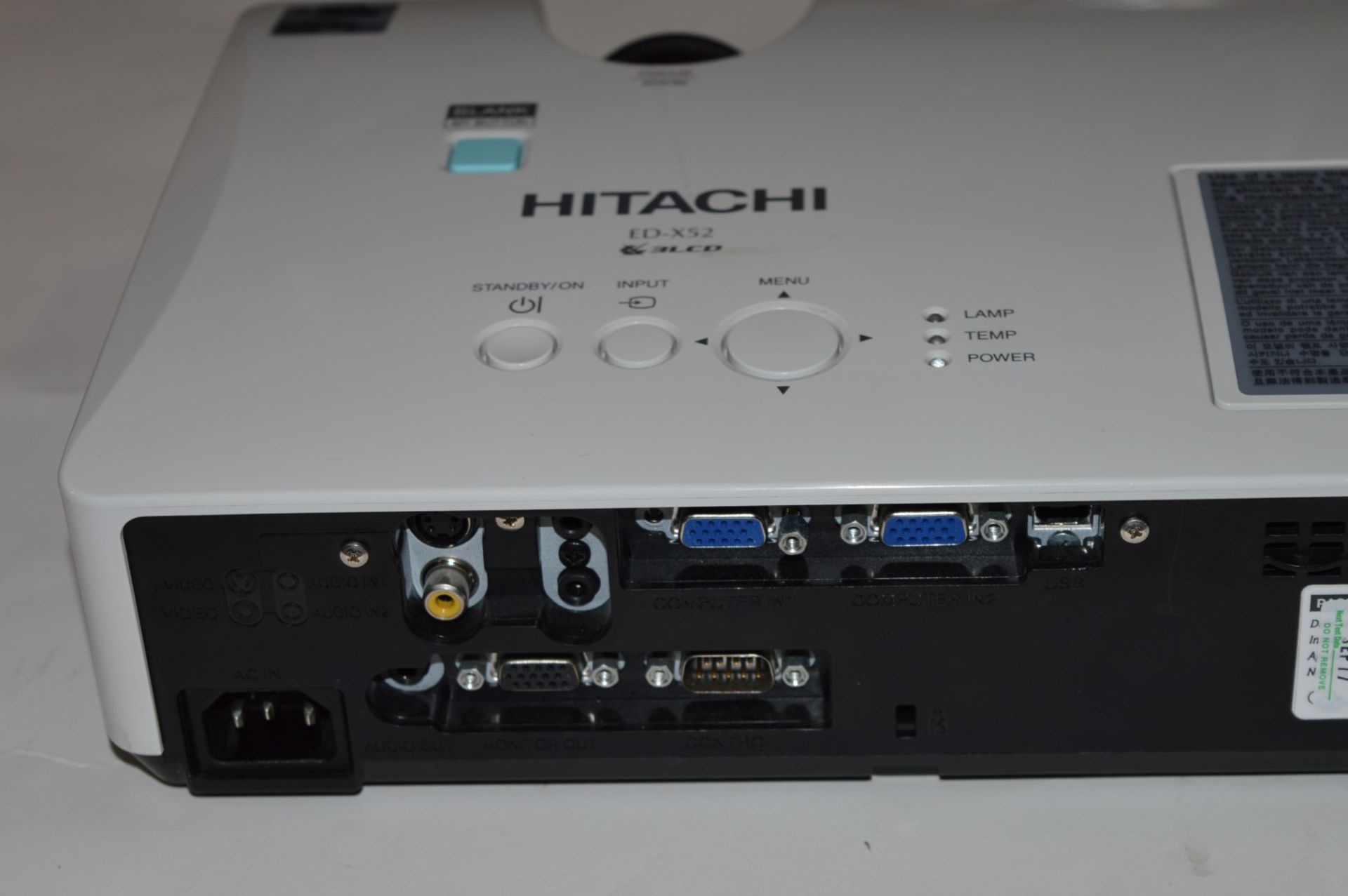 1 x Hitachi LCD Projector - Model EDX52 - Very Good Condition - Good Working Order - CL400 - Ref - Image 5 of 8