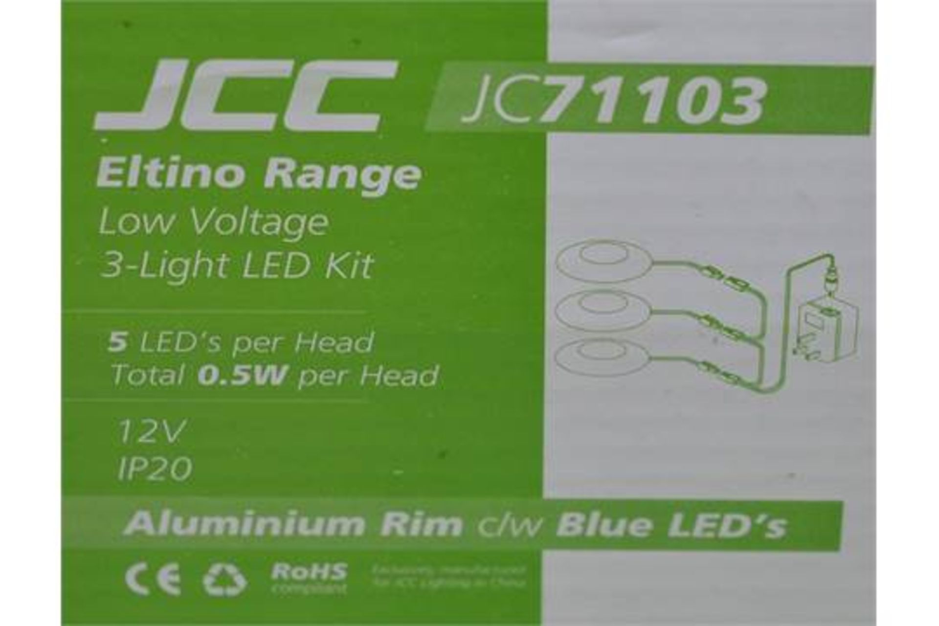 6 x JCC Lighting ELTINO Indoor Blue LED Floor or Wall Lighting Kits - Lot Includes Four Sets - Ideal - Image 2 of 5