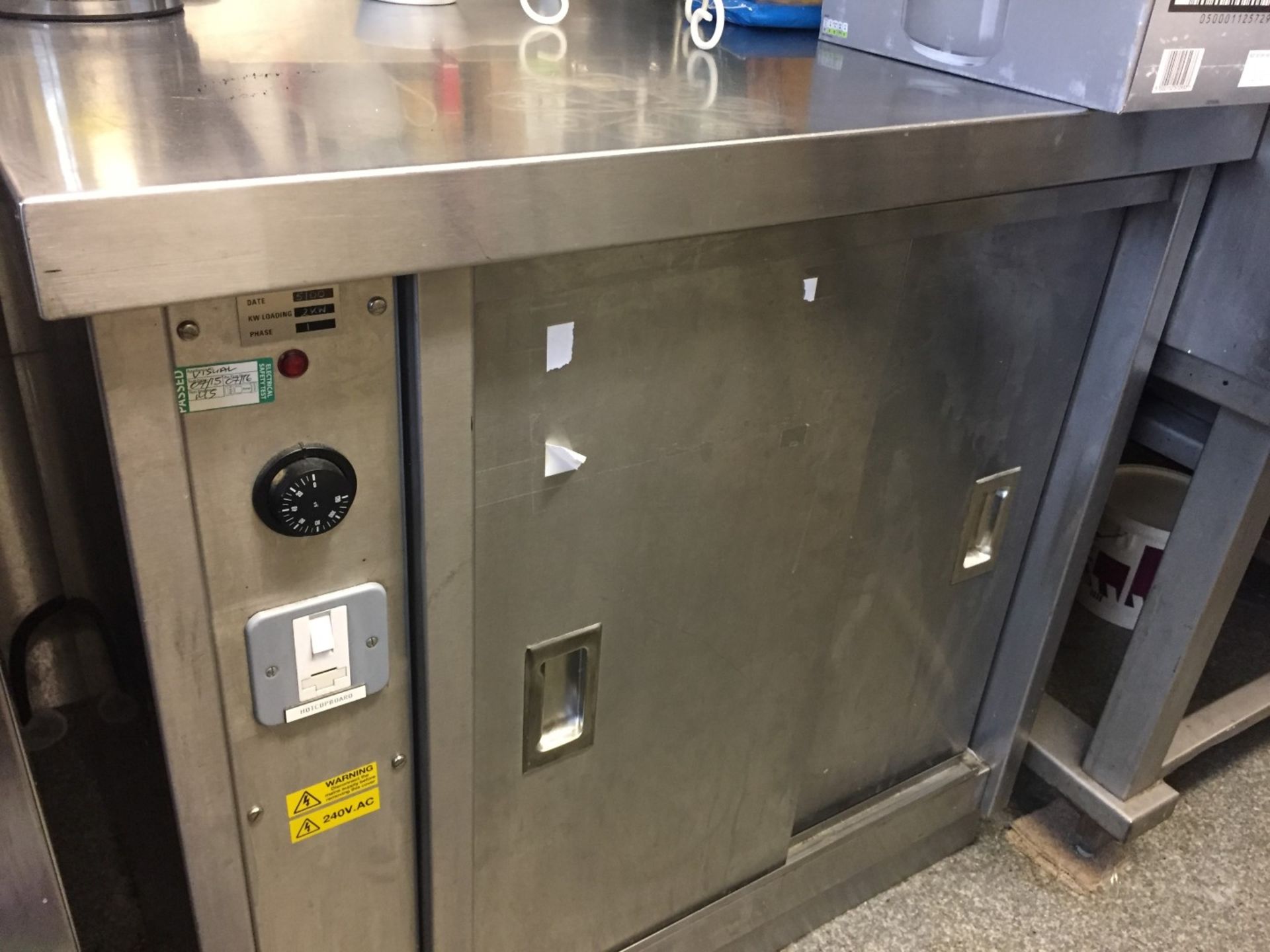 1 x Stainless Steel Commercial Hot Cupboard - Dimensions: W90 x D55 x H90cm - CL191 - Location: