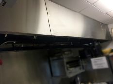 1 x Large Commercial Stainless Steel Extractor Hood With Spashback - Dimensions: W274 x D88 x