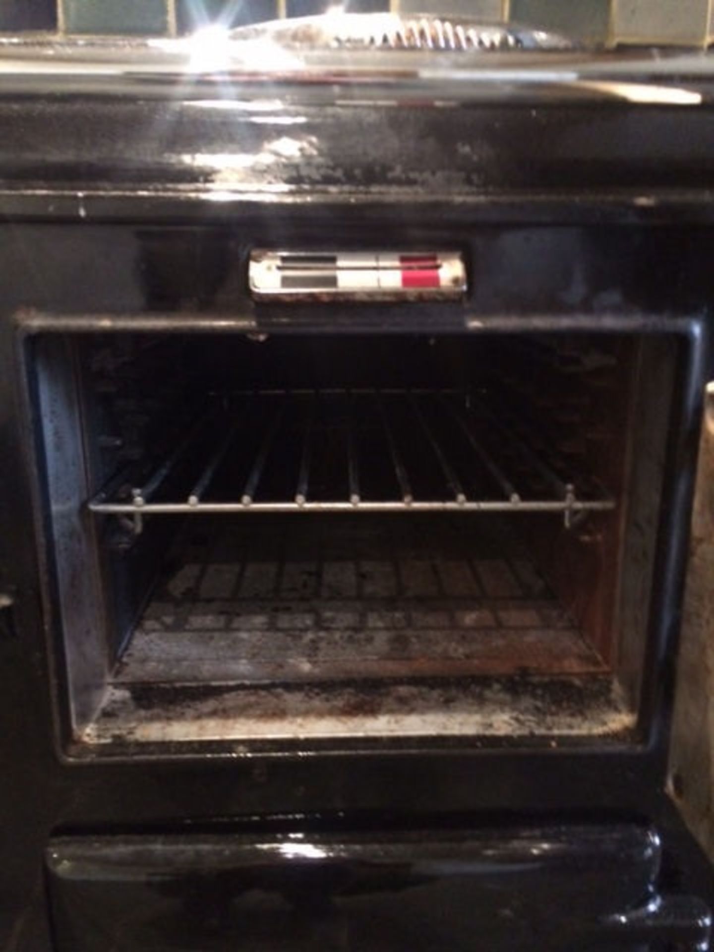 1 x Aga 2-Oven Gas Range Cooker - Cast Iron With Black Enamel Finish - Preowned In Good Working - Image 3 of 9