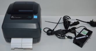 1 x Zebra GK420t Thermal Transfer Label Printer - USB & Serial Connectivity - Includes Cables -
