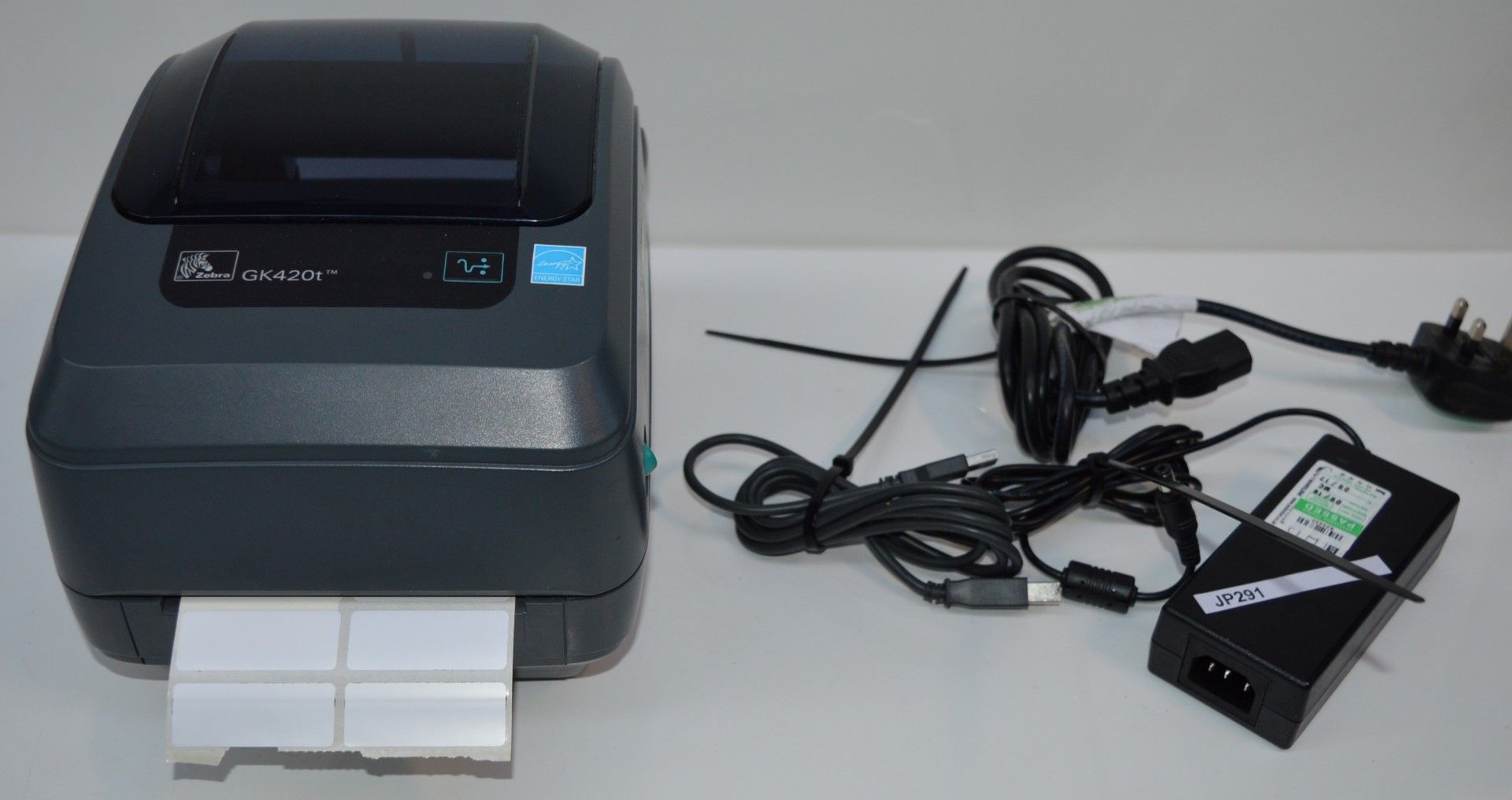 1 x Zebra GK420t Thermal Transfer Label Printer - USB & Serial Connectivity - Includes Cables -