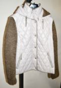 1 x Steilmann Kirsten Quilted Hooded Womens Coat with Knitted Sleeves - CL210 - Ref SC2093 -