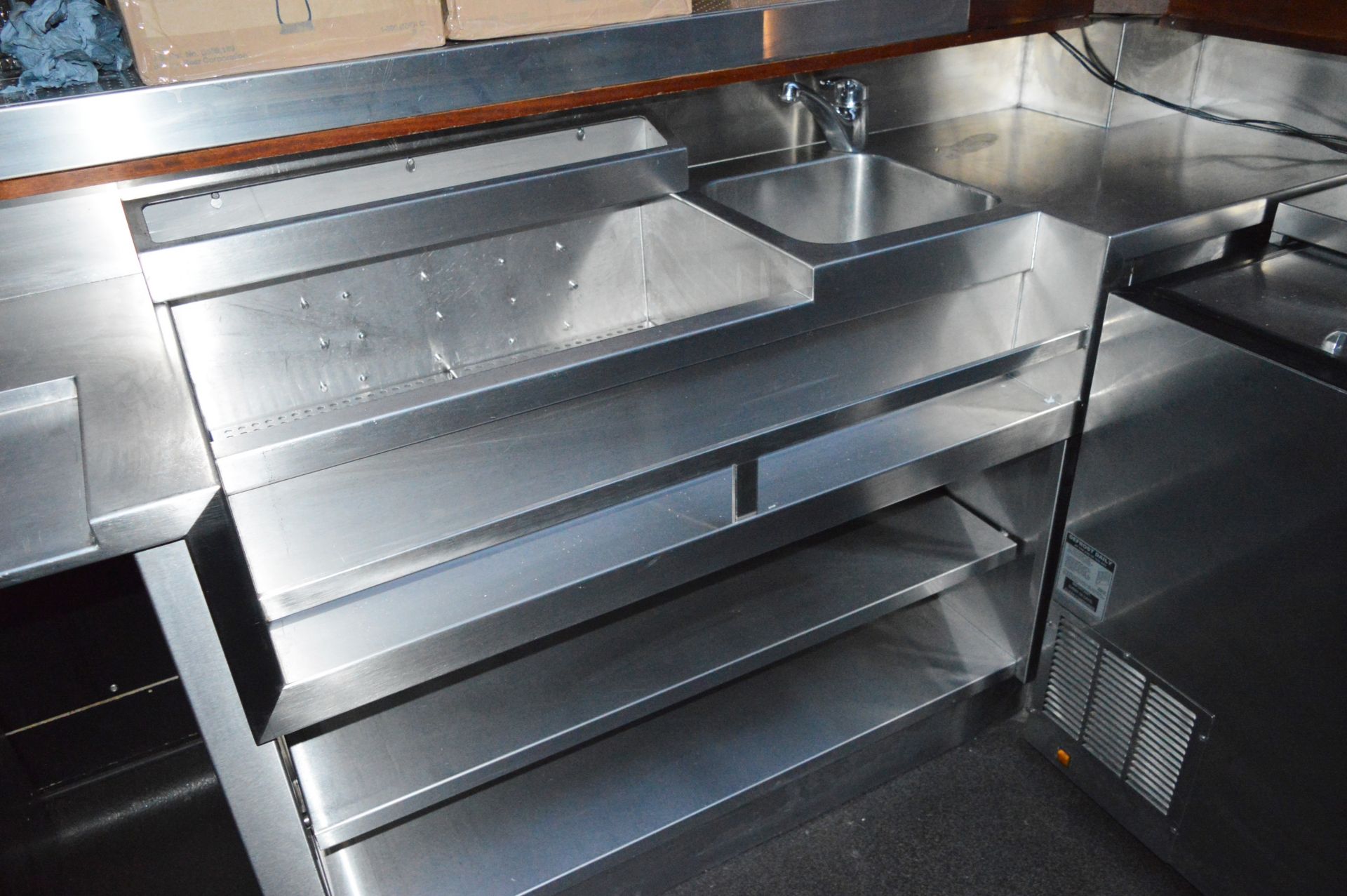 1 x Stainless Steel Double Speed Bar With Two Ice Wells and Two Sink Basins - More Info to - Image 6 of 13