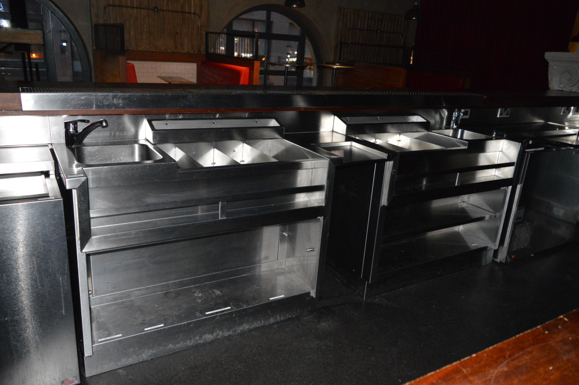 1 x Stainless Steel Double Speed Bar With Two Ice Wells and Two Sink Basins - More Info to - Image 10 of 10