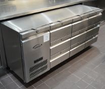 1 x Williams Commercial Multi Drawer Stainless Steel Undercounter Fridge - Model HJBTC3U R1 -
