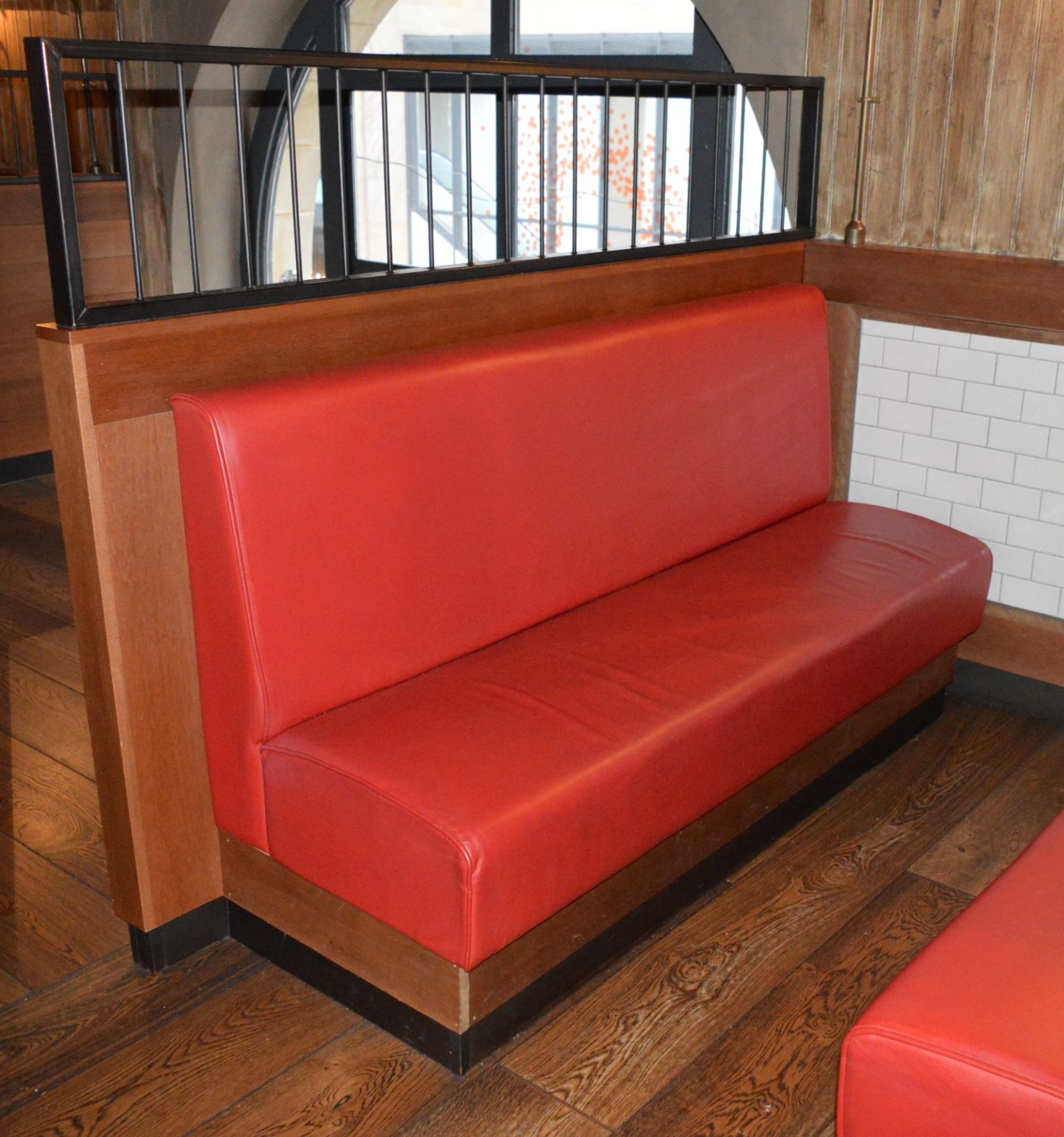 1 x Contemporary Seating Booth Upholstered in Red Leather - Image 2 of 11