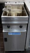 1 x Valentine Evo 400 Freestanding Twin Basket Fryer - 15 to 18 Litre Capacity - 15kW Output -