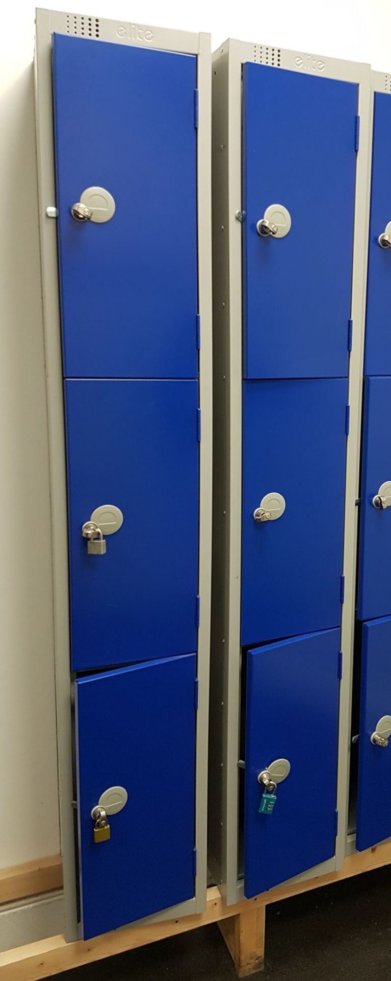 2 x Elite 3 Door Staff Clothes Lockers - Features Padlock Fittings, Welded and Riveted Steel - Image 2 of 5