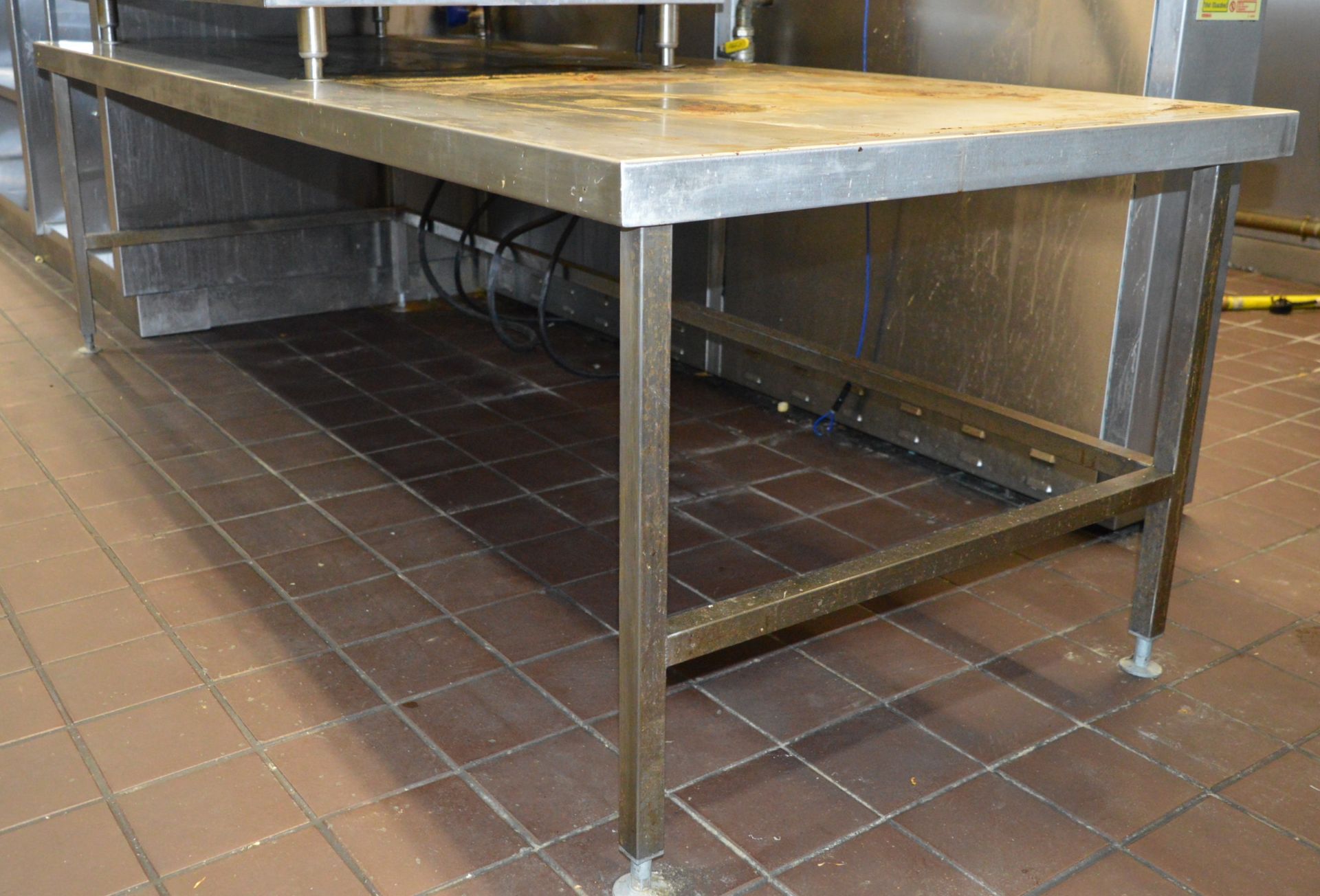 1 x Stainless Steel Low Centre Table - H66 x W210 x D90 cms - Ref 015 - Location: Cardiff CF10