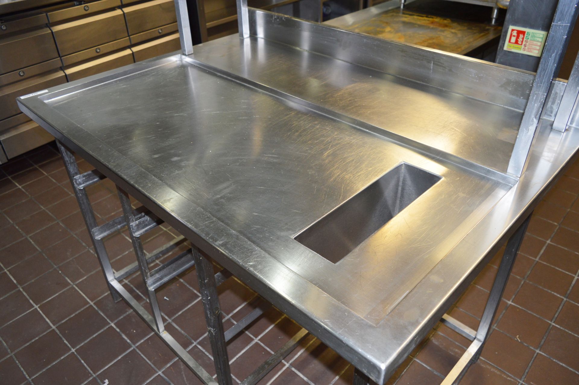 1 x Stainless Steel Prep Bench With Undercounter Shelves, Bin Chute and Overhead Shelves - H87/171 x - Image 2 of 5