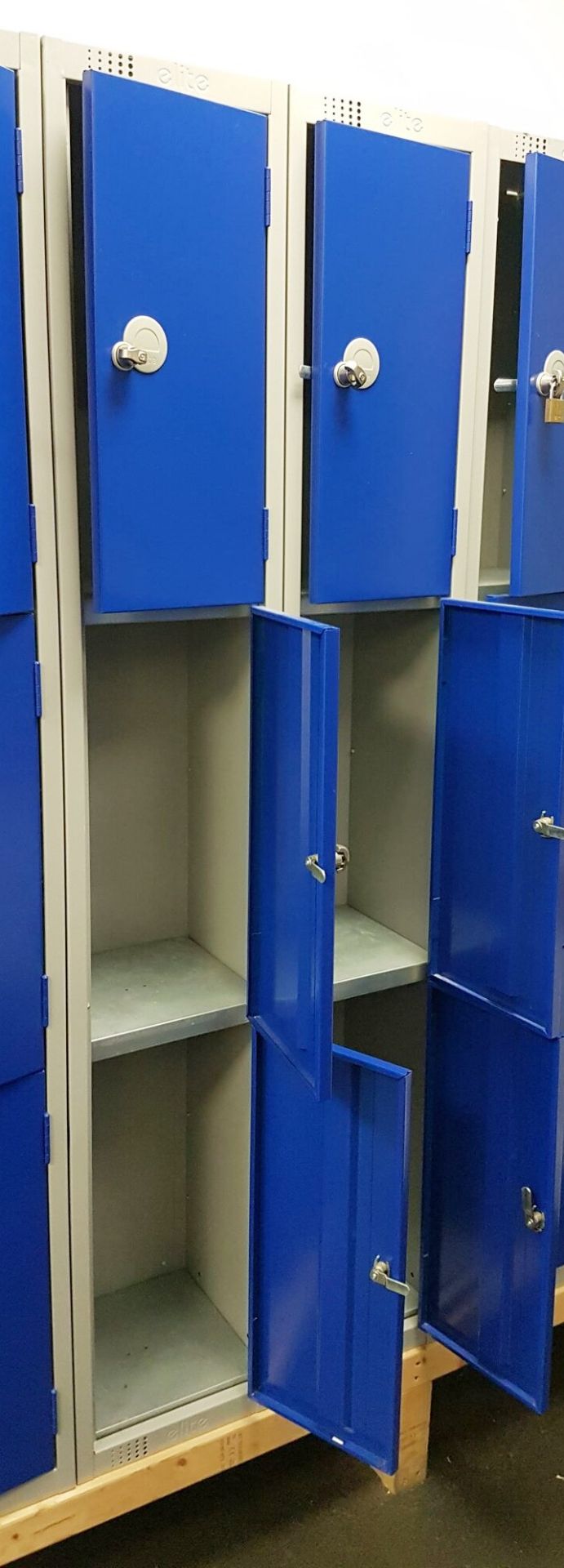2 x Elite 3 Door Staff Clothes Lockers - Features Padlock Fittings, Welded and Riveted Steel - Image 3 of 5