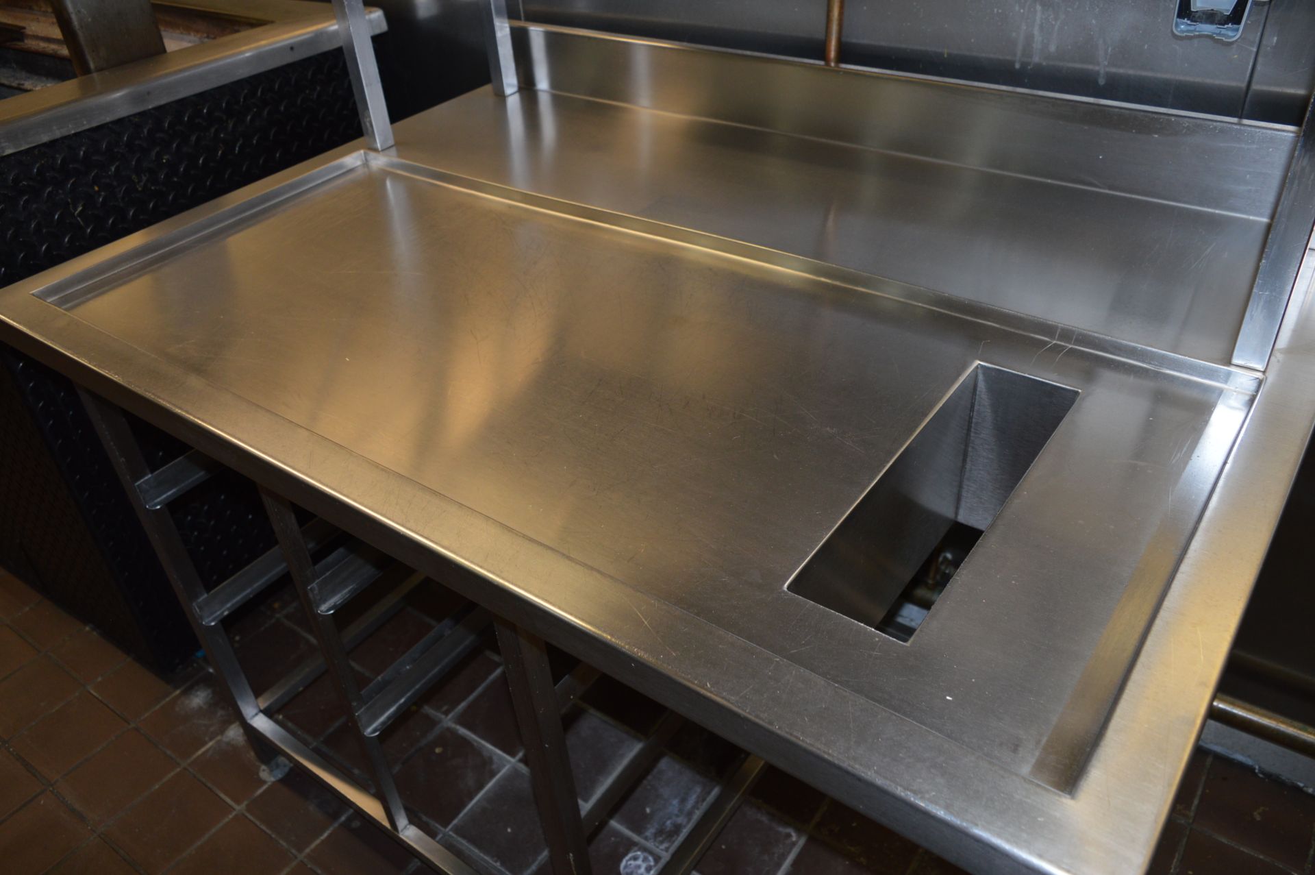 1 x Stainless Steel Prep Bench With Undercounter Shelves, Bin Chute and Overhead Shelves - H87/171 x - Image 4 of 7