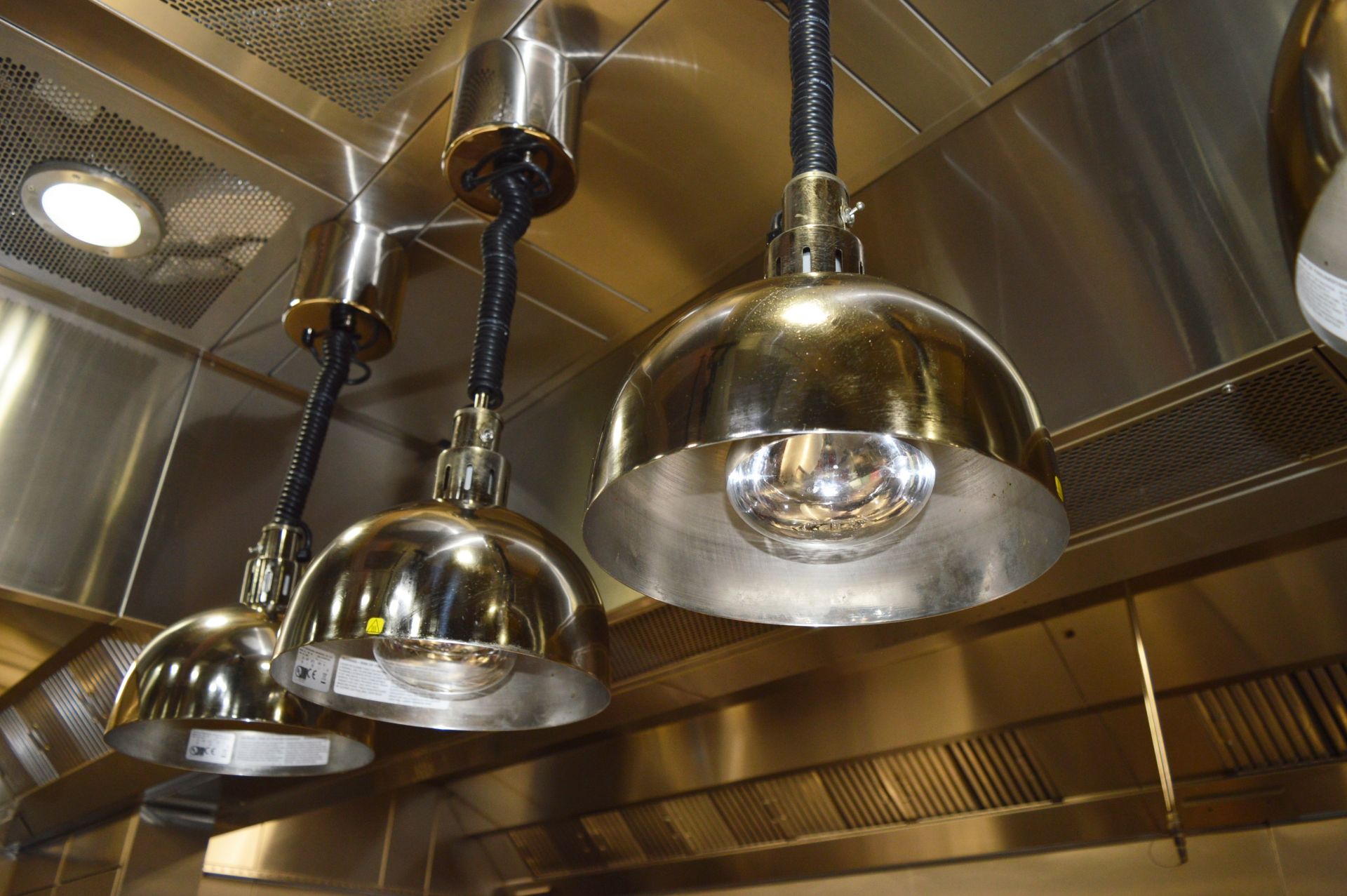 4 x Hatco DL-750-RL Hanging Retractable Heat Lamps in Bright Chrome - Keeps Food Warm at Kitchen - Image 2 of 7