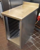 1 x Stainless Steel Prep Counter Cabinet With Shelves - H91 x W53 x D90cms - Ref 026 - CL350 -