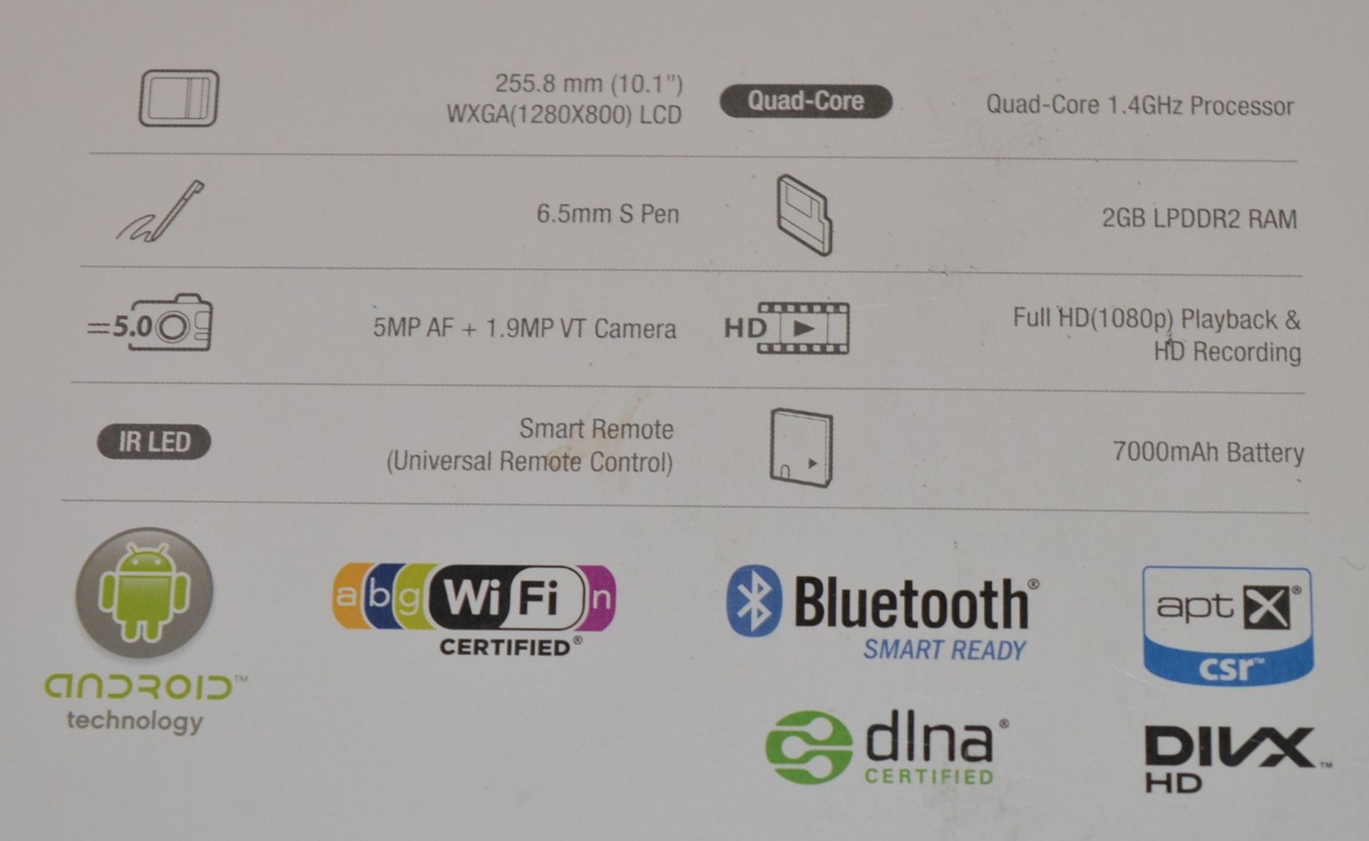 1 x Samsung Galaxy Note 10.1 Tablet Computer - Features Quad Core 1.4ghz Processor, 2gb Ram, 16gb - Image 9 of 10