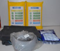 1 x Assorted Collection of Spill Kit Consumables - Includes 2 x Chemical Spill Kits, 1 x Emeror Rubb