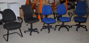 5 x Various Office Chairs - Swivel and Height Adjustable etc - CL011 - Location: Altrincham WA14