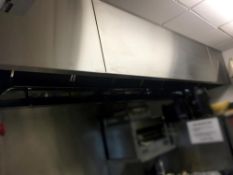 1 x Large Commercial Stainless Steel Extractor Hood With Spashback - Dimensions: W274 x D88 x H50cm