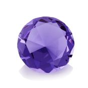 10 x ICE London Diamond Shaped Crystal Paperweights - Colour: Lilac - 100mm In Diameter - New & Boxe