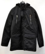 1 x GNIOUS "Black Label" Mens Coat - New Stock With Tags - Recent Store Closure - Colour: Black - S