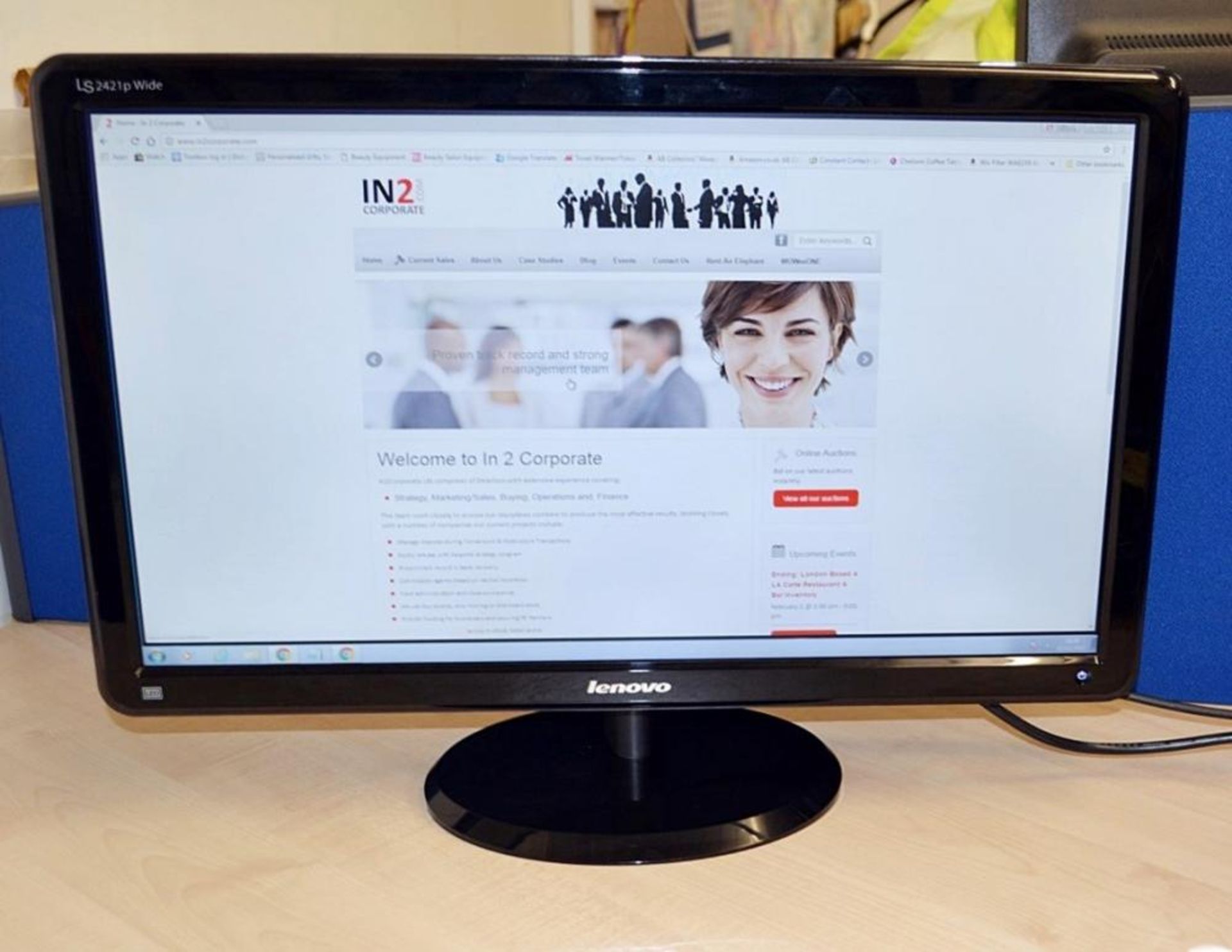 1 x Lenovo LS2421p Wide 23.6" Full HD LED TFT Monitor (Model: 4015-LS1) - Recently Taken From A Work - Image 4 of 14