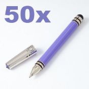 50 x ICE LONDON App Pen Duo - Touch Stylus And Ink Pen Combined - Colour: PURPLE - MADE WITH SWAROVS