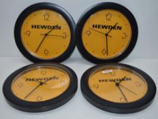 4 x Hewdens Wall Clocks - Quartz Quality - CL400 - Ref JP1025 - Location: Altrincham WA14