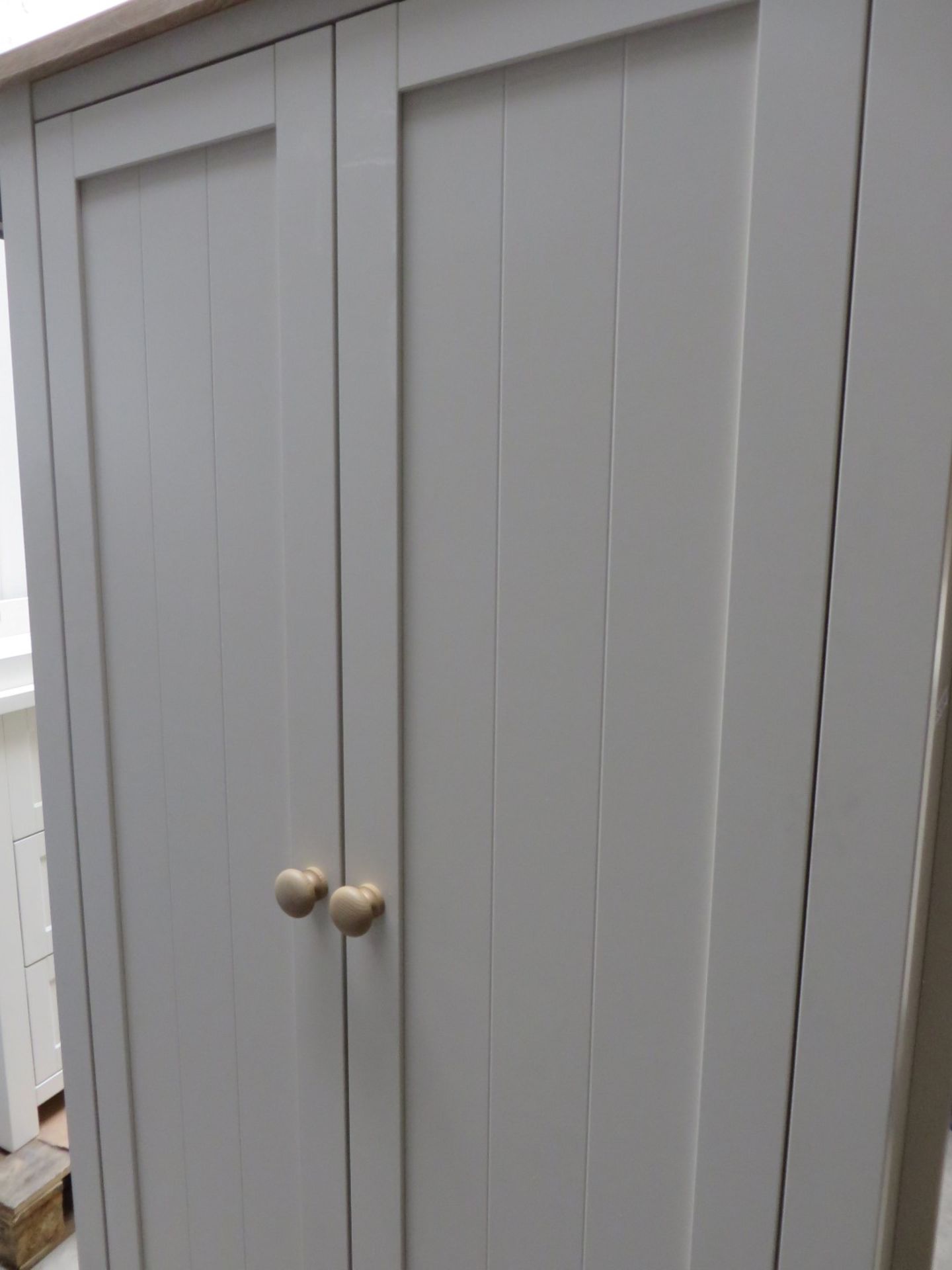 1 x Mothercare Lulworth Wardrobe In Classic White With Oak Effect Details - 52 x 93 x 180cm - - Image 3 of 19