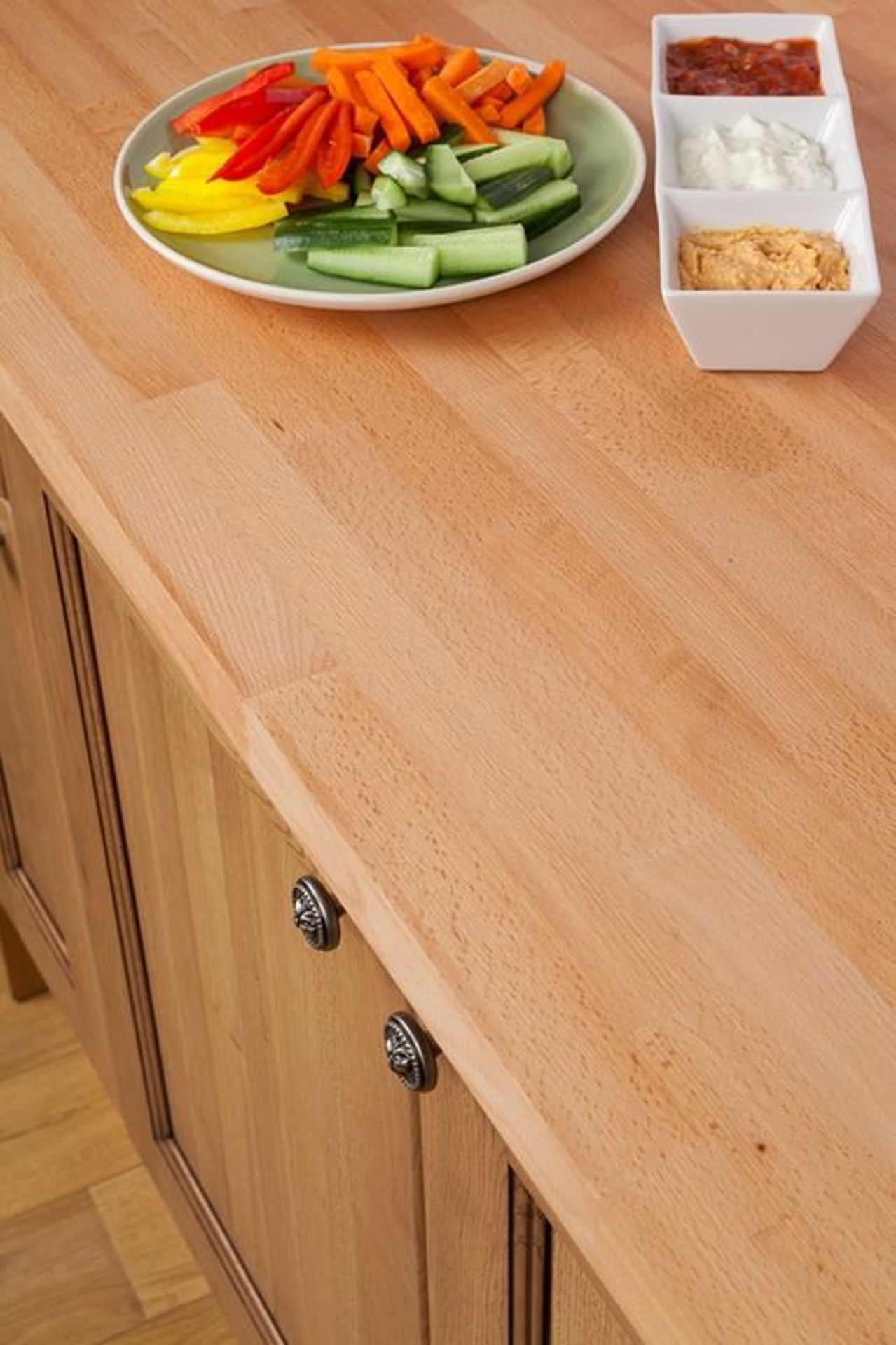 1 x Solid Wood Kitchen Worktop - PRIME BEECH - First Grade Finger Jointed Kitchen Worktop - Size: 20