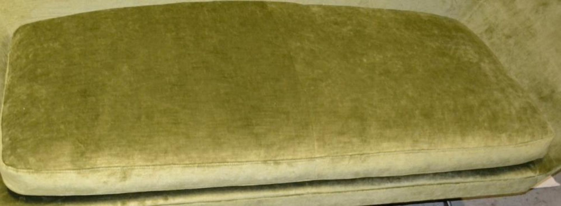 Flexform "Zeus" Sofa / Chais With 2 Scatter Cushions - Featuring A Shimmering Lime Chenille - Image 9 of 12