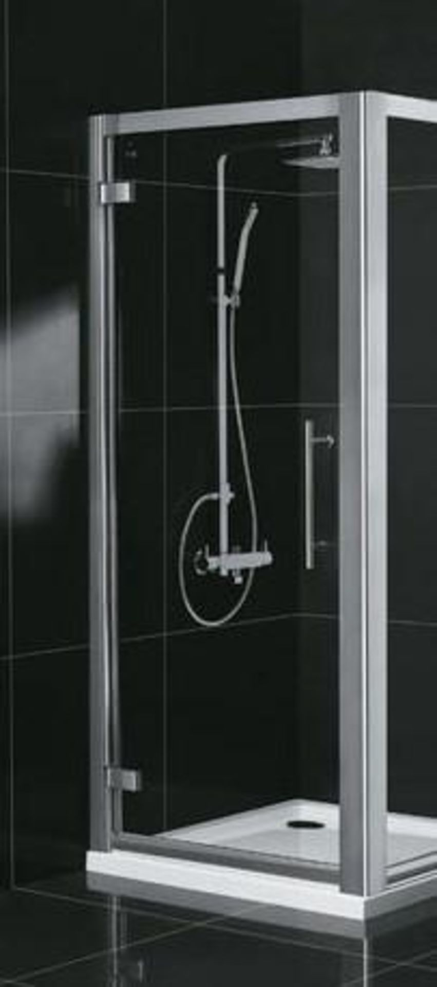 4 x Vogue AQUA LATUS Hinged Shower Doors - 700mm Width - 8mm Clear Glass - T Bar Handles - Unused Bo