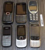 6 x Various NOKIA Mobile Phones - Removed From Company Closure - CL400 - Ref JP1008 - Location: Altr