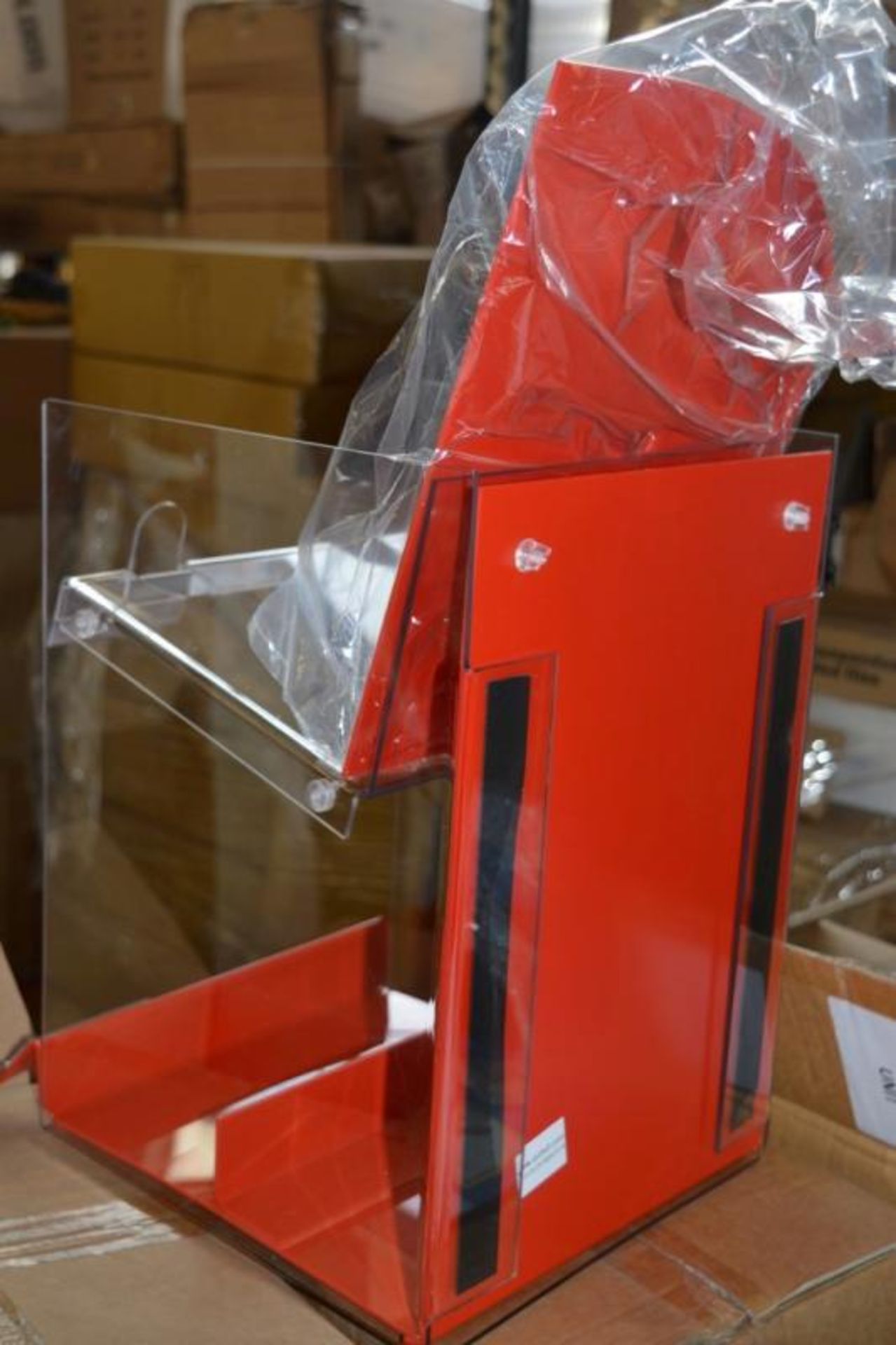 6 x Rexel Desktop Retail Display Units - Red and Clear Perspex - Qube3 Retail Innovation - New and B - Image 3 of 7