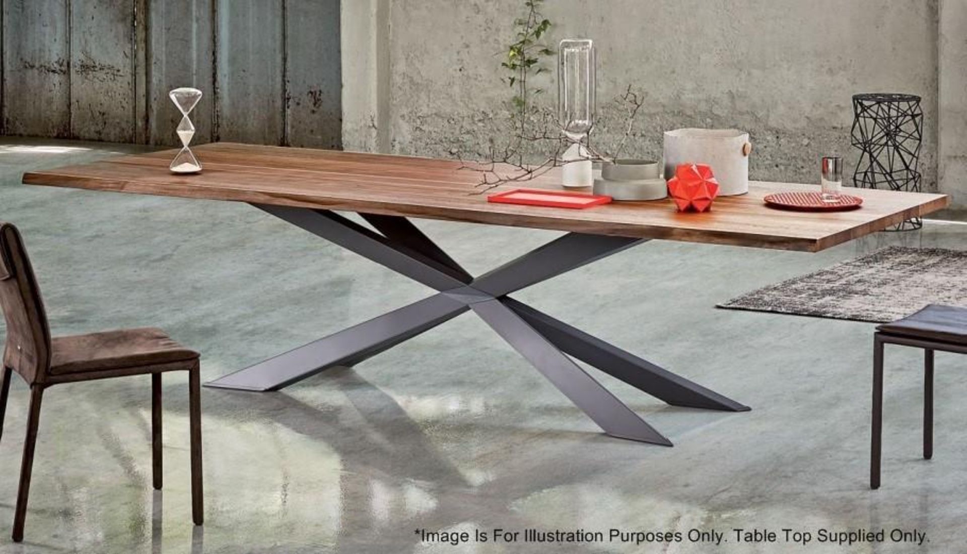 1 x CATTELAN "Spyder" Wooden 3-Metre Long Table Top Made From Natural Canaletto Walnut - Supplied In - Image 2 of 3