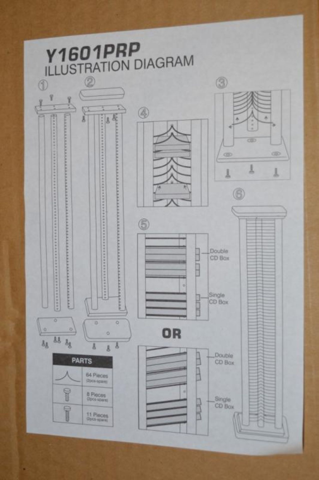 10 x Black Wooden Upright CD Racks - Interchangeable Plastic Shelves - 105cm High With 60 CD Capacit - Image 2 of 3